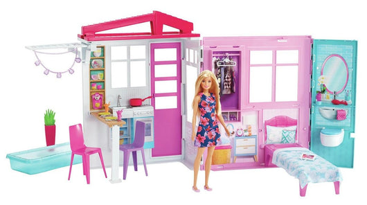 בית בובות ברבי כולל בובת ברבי ואביזרים - Barbie House and Doll Playset - צעצועים ילדים ודרקונים