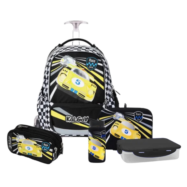 הסט המושלם לכיתה א'-ב' קל גב | מכונית מירוץ X-Fix trolley