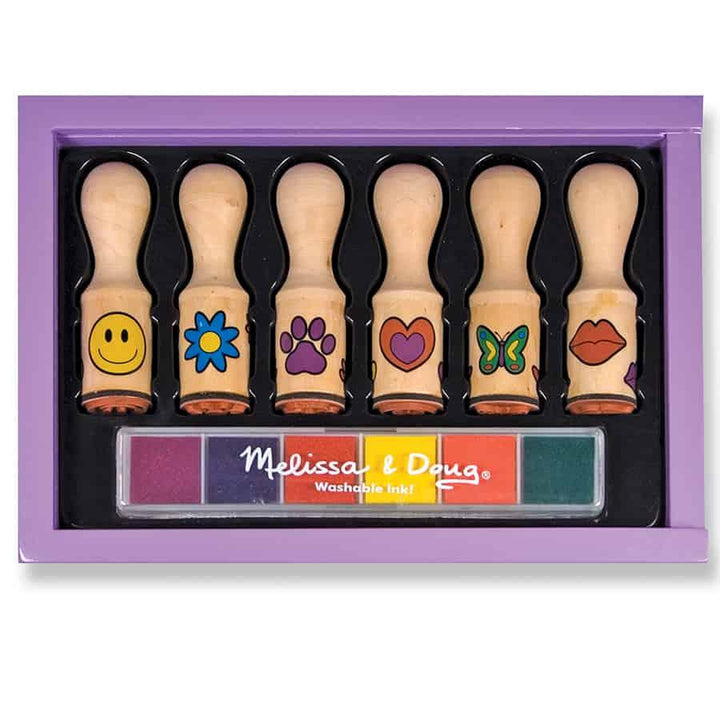 ערכת חותמות ידית מעץ מבית Melissa and Doug - צעצועים ילדים ודרקונים