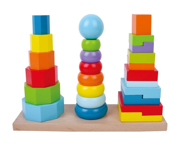 שלוש מגדלי השחלה מעץ - Pit Toys - צעצועים ילדים ודרקונים