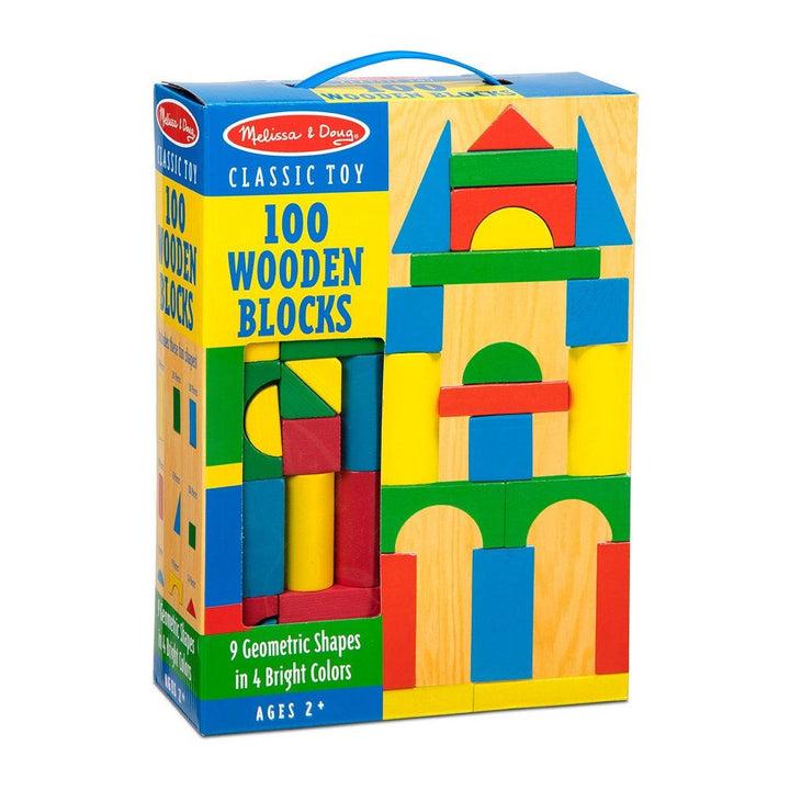 סט 100 קוביות מעץ איכותי צבעוני מבית Melissa and Doug - צעצועים ילדים ודרקונים