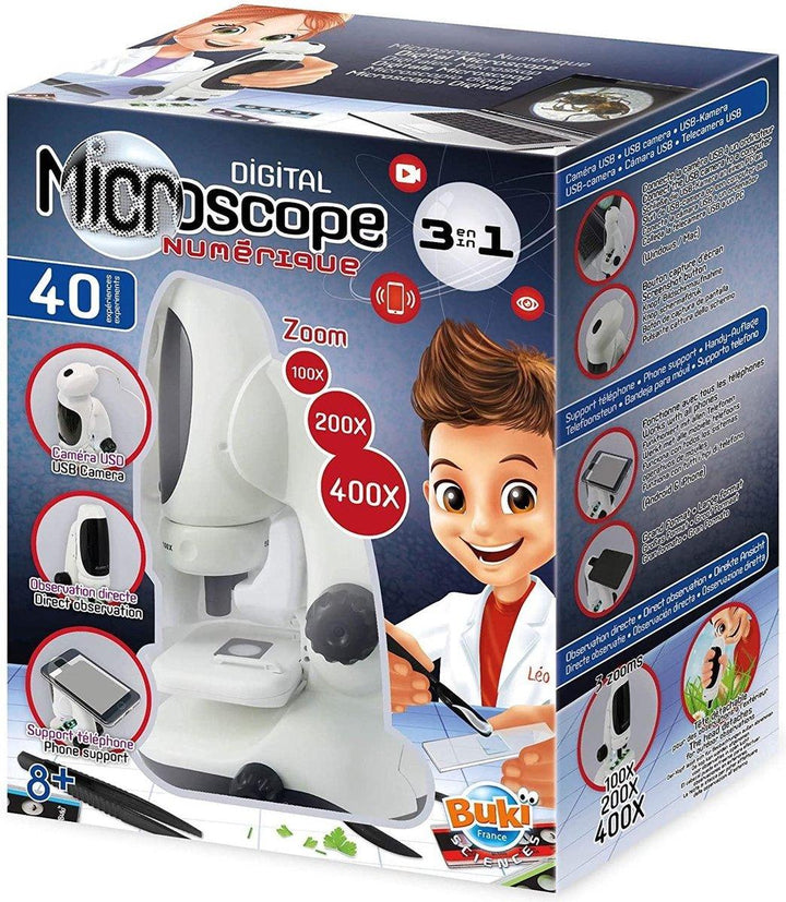 מיקרוסקופ דיגיטלי 3 בתוך 1 מבית Buki france - צעצועים ילדים ודרקונים