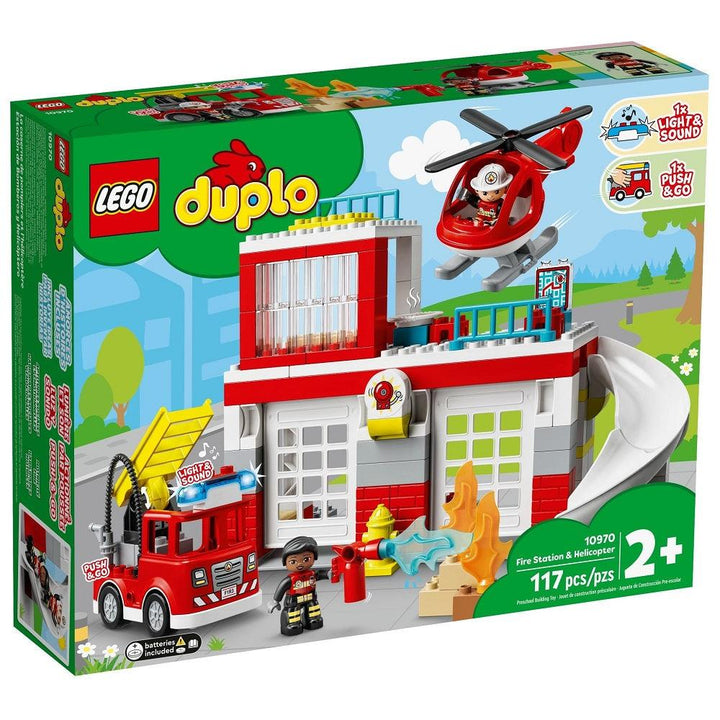 לגו דופלו 10970 תחנת כיבוי ומסוק (LEGO DUPLO 10970 Fire Station and Helicopter) - צעצועים ילדים ודרקונים