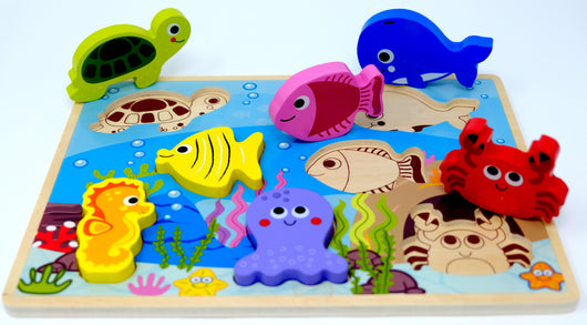 פאזל תלת מימד עולם הים 7 חלקים - פיט טויס - צעצועים ילדים ודרקונים