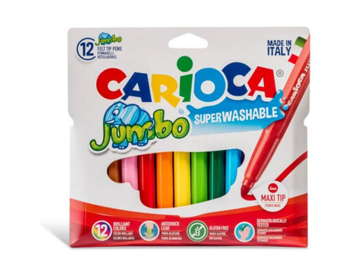 סט 12 טושים עבים רחיצים לילדים JUMBO CARIOCA - צעצועים ילדים ודרקונים