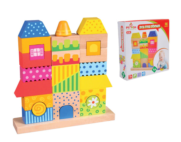 פאזל השחלת צורות בית 25 חלקים - פיט טויס - צעצועים ילדים ודרקונים