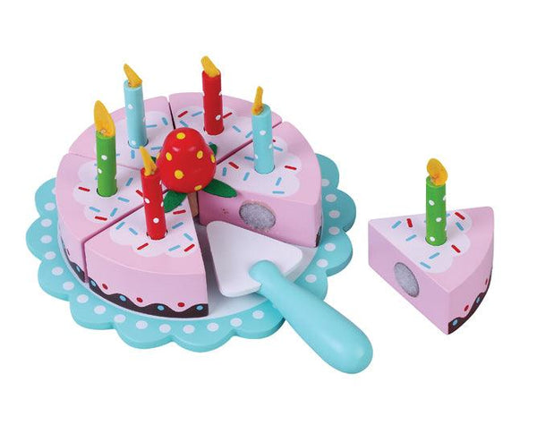עוגת חגיגת יום הולדת עם נרות ותות מעץ - Pit Toys - צעצועים ילדים ודרקונים