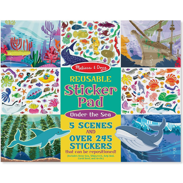 חוברת מדבקות רב פעמיות מעמקי הים מבית Melissa and Doug - צעצועים ילדים ודרקונים
