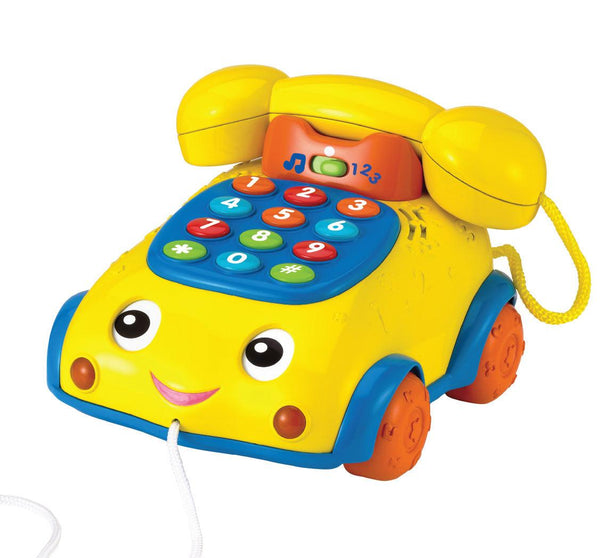 טלפון נגרר מנגן צהוב - WinFun - צעצועים ילדים ודרקונים