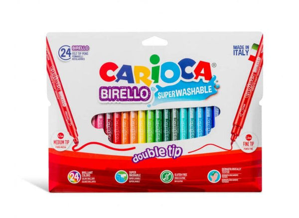 סט 24 טושים דו צדדיים רחיצים BIRELLO CARIOCA - צעצועים ילדים ודרקונים