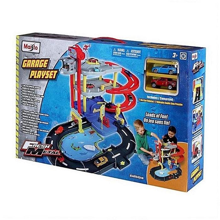 חניון שטיפה 3 קומות כולל שני רכבים - Garage Plaset Maisto - צעצועים ילדים ודרקונים