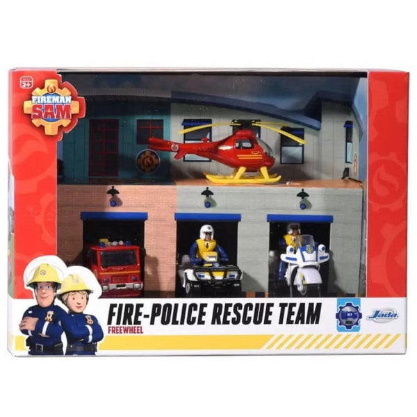 4 רכבי חירום ומשטרה עם דמויות - סמי הכבאי - צעצועים ילדים ודרקונים