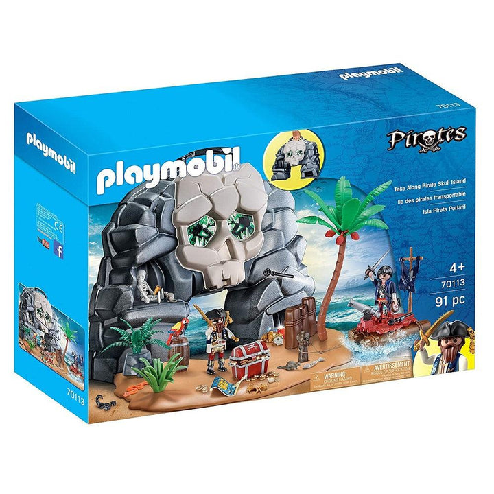 Playmobil פליימוביל 70113 אי הגולגולת הפיראטי מארז נשיאה - 70113 - צעצועים ילדים ודרקונים
