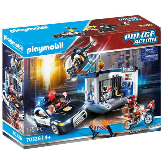 Playmobil פלימוביל 70326 תחנת משטרה וצוות סיור - 70326 - צעצועים ילדים ודרקונים