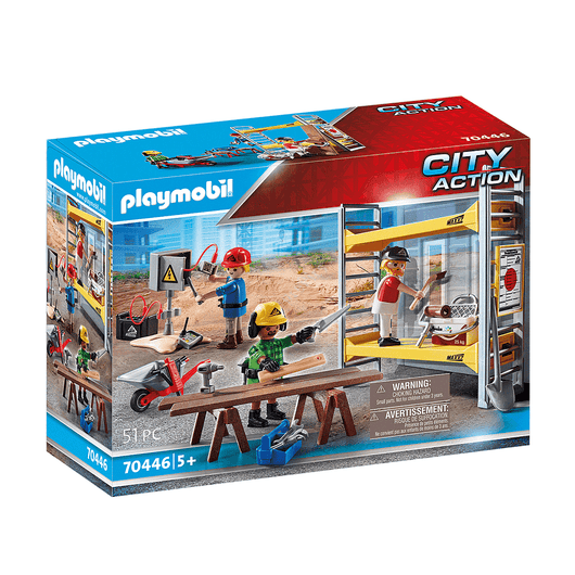 Playmobil פליימוביל 70446 אתר בנייה: פועלי בניין ופיגומים - 70446 - צעצועים ילדים ודרקונים