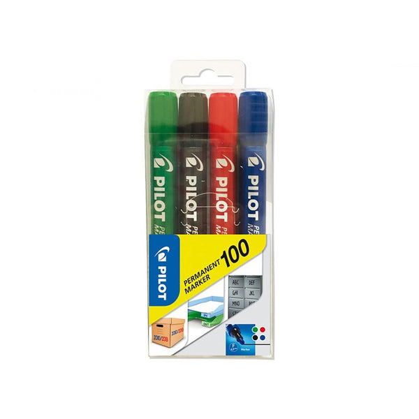 סט 4 טושים פרמננט עגול פילוט - PILOT 100 - צעצועים ילדים ודרקונים