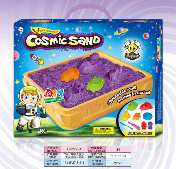 חול קינטי 750 גרם כולל תבניות עיצוב - Cosmic Sand - צעצועים ילדים ודרקונים