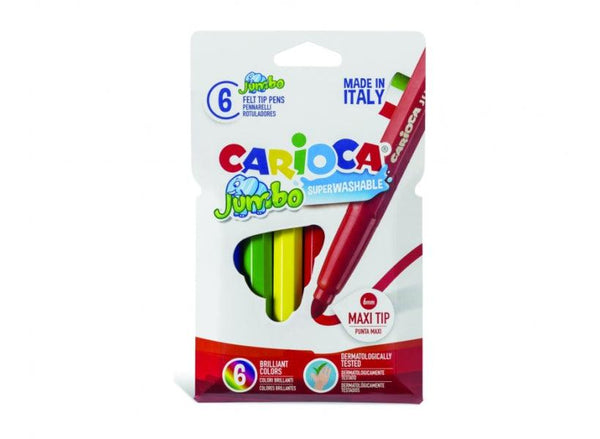 סט 6 טושים עבים רחיצים לילדים JUMBO CARIOCA - צעצועים ילדים ודרקונים
