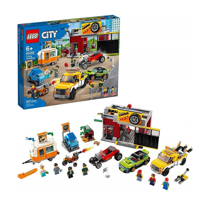 לגו 60258 סדנת שיפורים - אריזה פגומה (LEGO 60258 Tuning Workshop) - צעצועים ילדים ודרקונים