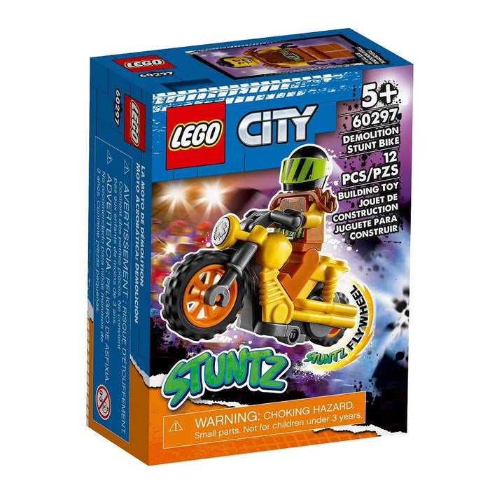 לגו סיטי 60297 אופנוע פעלולי הריסה (LEGO City 60297 Demolition Stunt Bike) - צעצועים ילדים ודרקונים