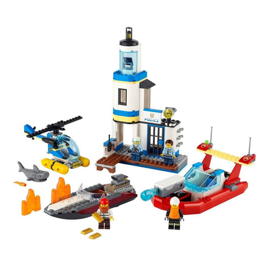 לגו סיטי 60308 משימת כיבוי ומשטרת חופים (LEGO City 60308 Seaside Police and Fire Mission) - צעצועים ילדים ודרקונים