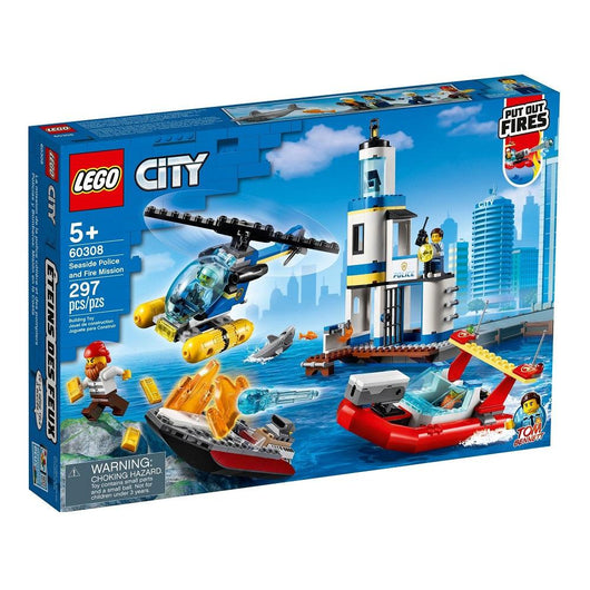 לגו סיטי 60308 משימת כיבוי ומשטרת חופים (LEGO City 60308 Seaside Police and Fire Mission) - צעצועים ילדים ודרקונים