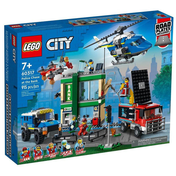 לגו סיטי 60317 מרדף משטרתי בבנק (LEGO City 60317 Police Chase at the Bank) - צעצועים ילדים ודרקונים