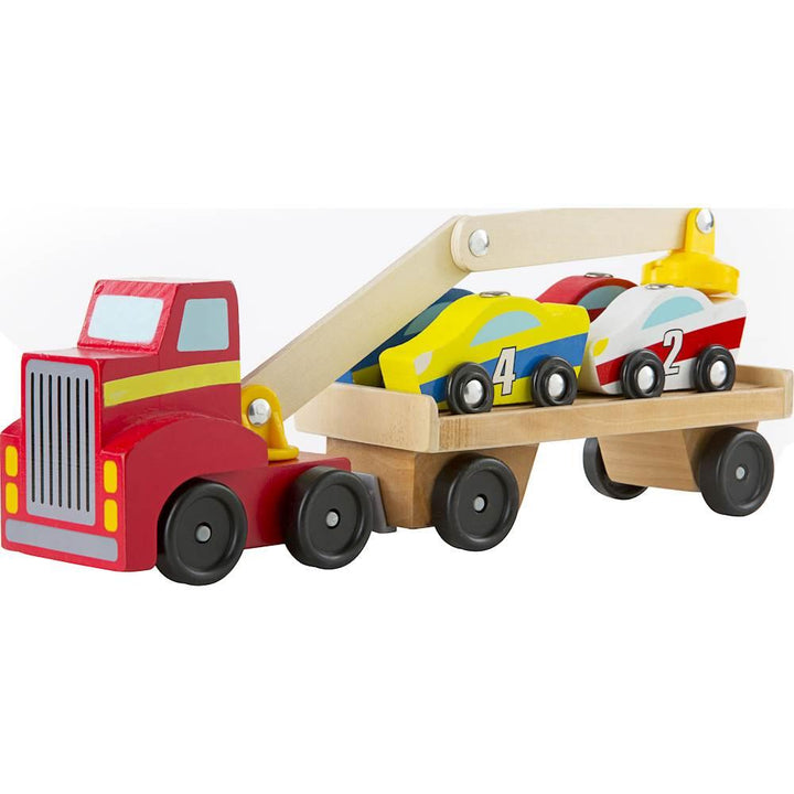 משאית גרר מגנטית מעץ איכותי מבית Melissa and Doug - צעצועים ילדים ודרקונים