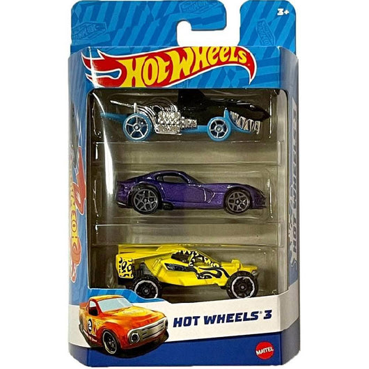 מארז 3 מיני רכבים מברזל - Hot Wheels - צעצועים ילדים ודרקונים