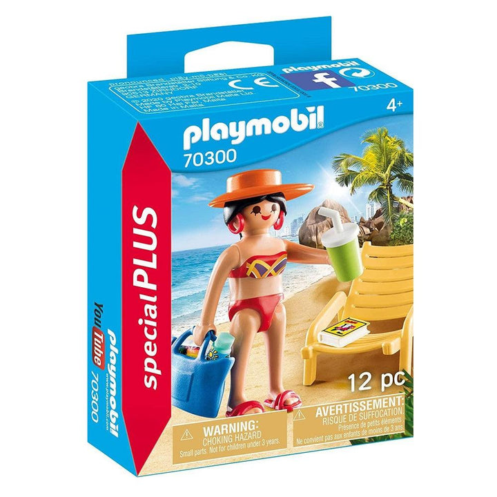 פליימוביל 70300 נערת חוף וכיסא שיזוף - Playmobil - צעצועים ילדים ודרקונים