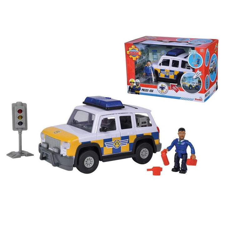 רכב משטרתי עם דמות - סמי הכבאי - צעצועים ילדים ודרקונים