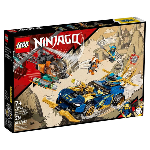 לגו נינג'גו 71776 מכונית המירוץ של ג'אי וניה (LEGO 71776 Jay and Nya's Race Car EVO) - צעצועים ילדים ודרקונים