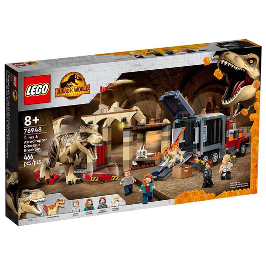 לגו 76948 בריחת הדינוזאורים (LEGO Jurassic World 76948 T. rex and Atrociraptor Dinosaur Breakout) - צעצועים ילדים ודרקונים
