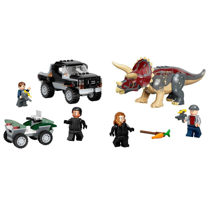 לגו 76950 מארב הטריצרטופס על טנדר (LEGO Jurassic World 76950 Triceratops Pickup Truck Ambush) - צעצועים ילדים ודרקונים