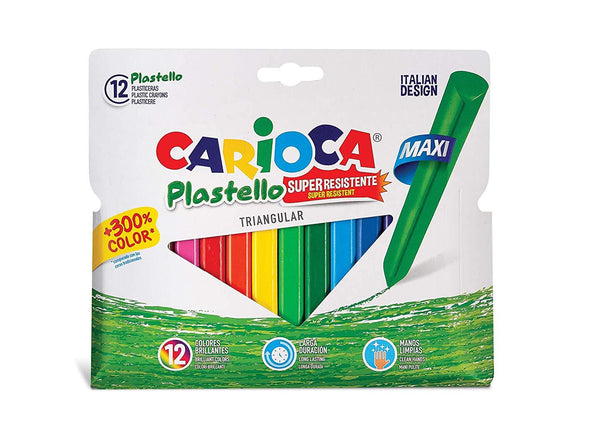 סט 12 צבעי פסטל משולשים Plastello CARIOCA - צעצועים ילדים ודרקונים