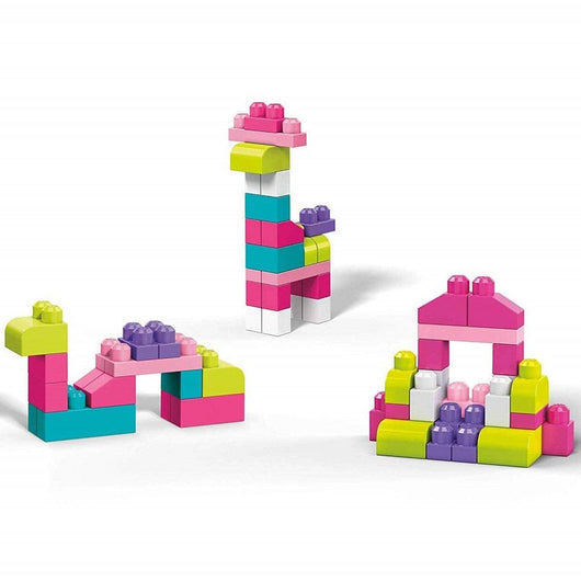 מגה בלוקס 80 חלקים ורוד - Mega Bloks Building Bag Pink - צעצועים ילדים ודרקונים