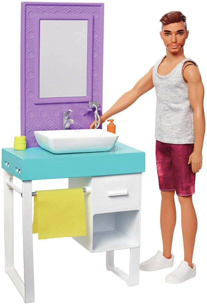 בובת קן בחדר רחצה - Barbie - צעצועים ילדים ודרקונים