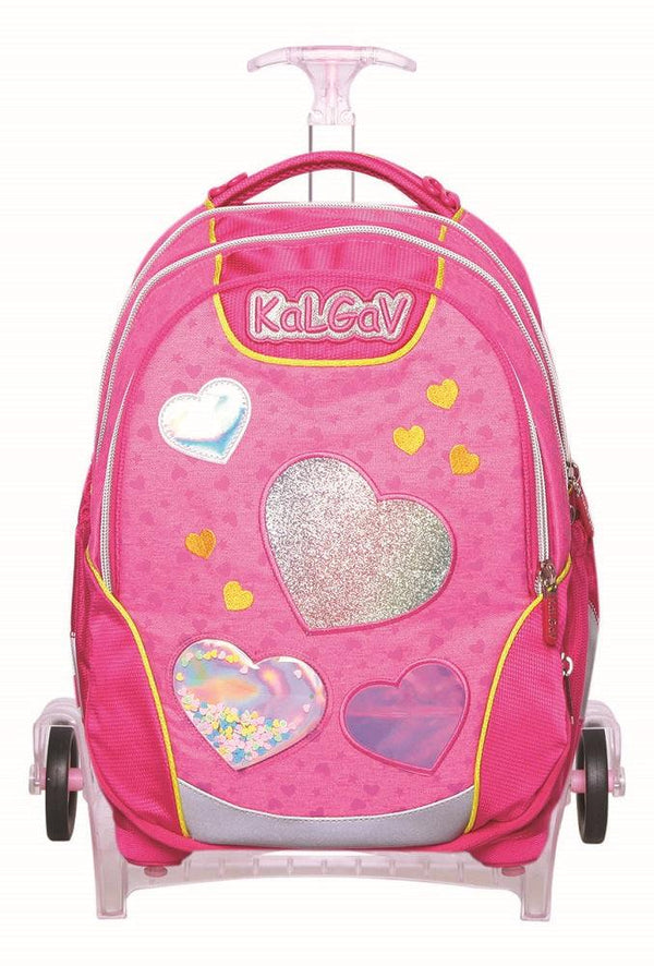 תיק קל גב X-Bag Trolley - לבבות פוקסיה - צעצועים ילדים ודרקונים