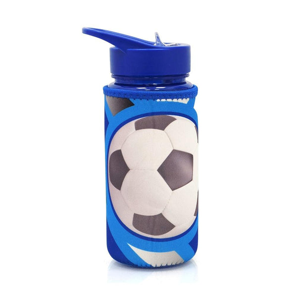בקבוק כולל כיסוי טרמי קל גב - כדורגל כחול - צעצועים ילדים ודרקונים