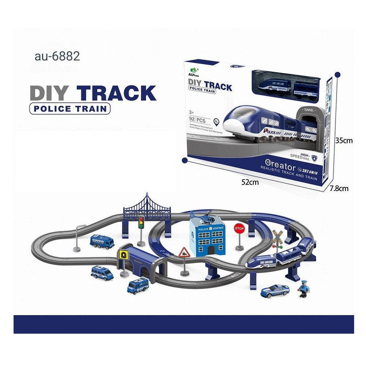 רכבת כחולה חשמלית מגנטית - 92 חלקים - צעצועים ילדים ודרקונים