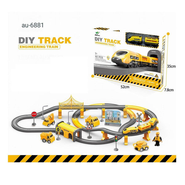רכבת צהובה חשמלית מגנטית - 92 חלקים - צעצועים ילדים ודרקונים