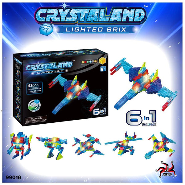 חללית אורות להרכבה 92 חלקים 6 ב -1 - CRYSTALAND - צעצועים ילדים ודרקונים