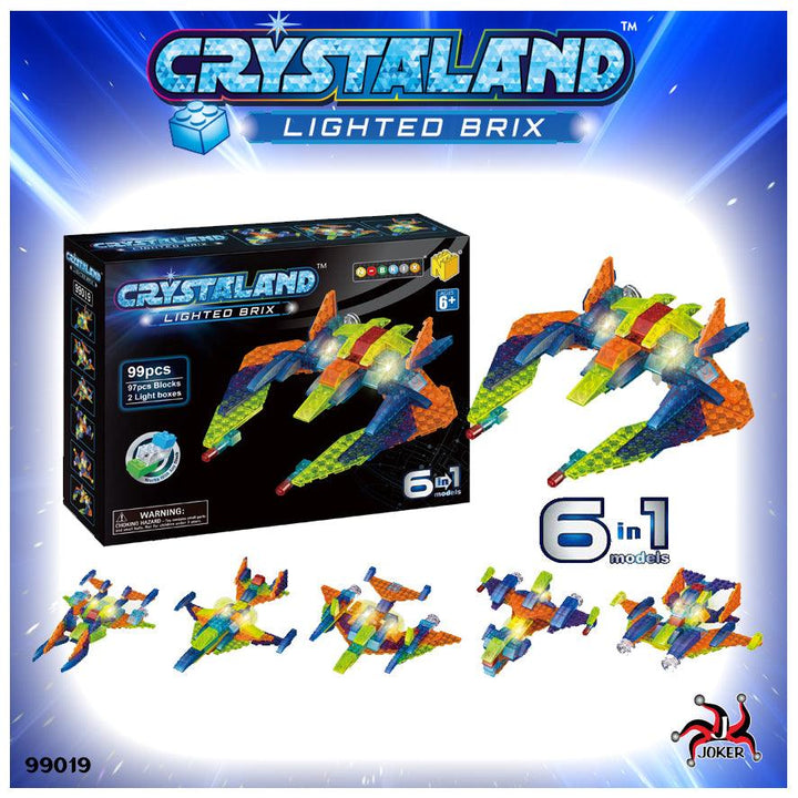 חללית אורות להרכבה 99 חלקים 6 ב -1 - CRYSTALAND - צעצועים ילדים ודרקונים