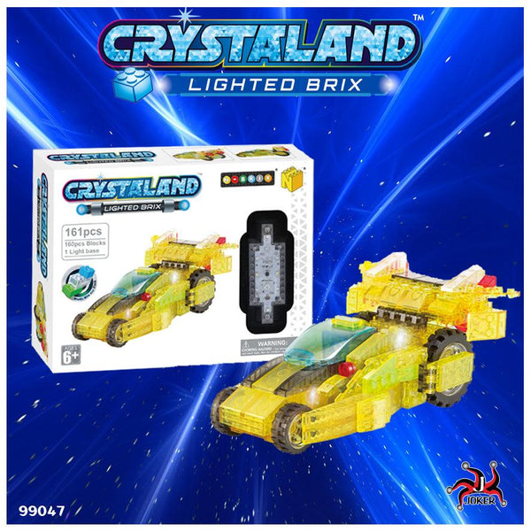 מכונית צהובה אורות להרכבה 161 חלקים - CRYSTALAND - צעצועים ילדים ודרקונים