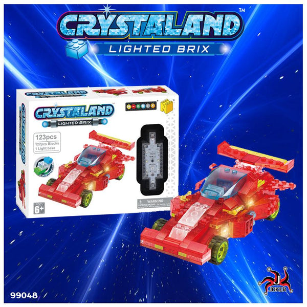 מכונית מרוץ אדומה אורות להרכבה 123 חלקים - CRYSTALAND - צעצועים ילדים ודרקונים