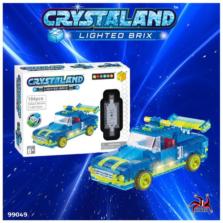 מכונית כחולה אורות להרכבה 184 חלקים - CRYSTALAND - צעצועים ילדים ודרקונים