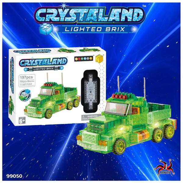 משאית ירוקה אורות להרכבה 197 חלקים - CRYSTALAND - צעצועים ילדים ודרקונים