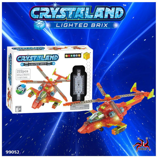 מסוק אדום אורות להרכבה 222 חלקים - CRYSTALAND - צעצועים ילדים ודרקונים