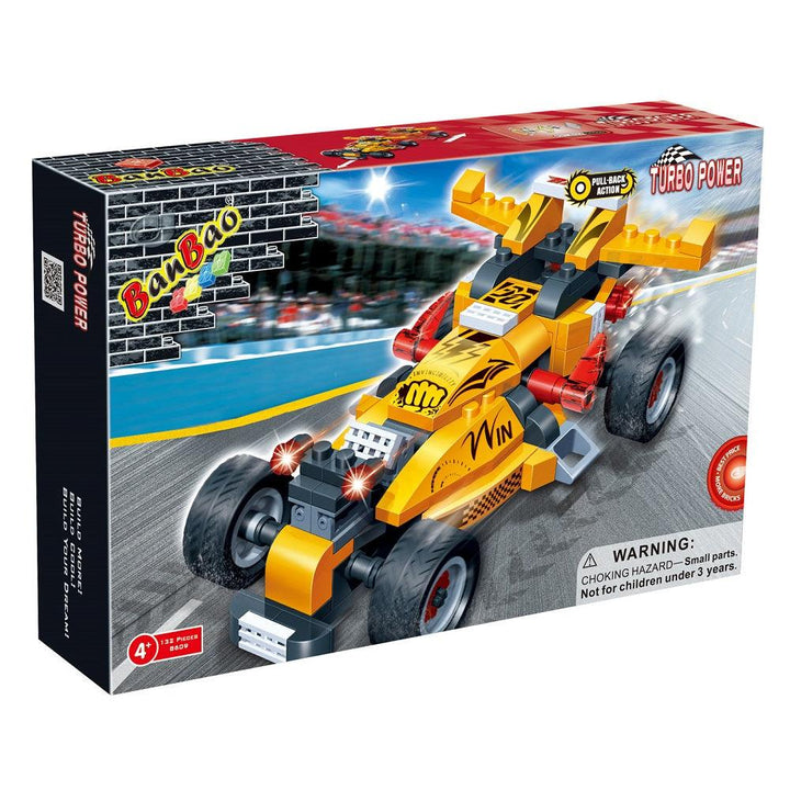 בנבאו מכונית מרוץ צהובה - Banbao - צעצועים ילדים ודרקונים