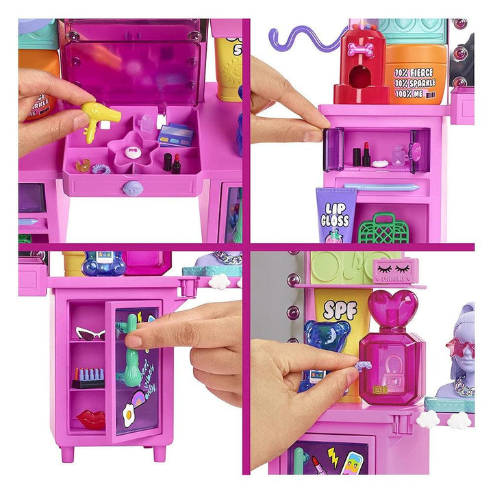 ברבי אקסטרה מארז סלון יופי עם בובה - Barbie - צעצועים ילדים ודרקונים